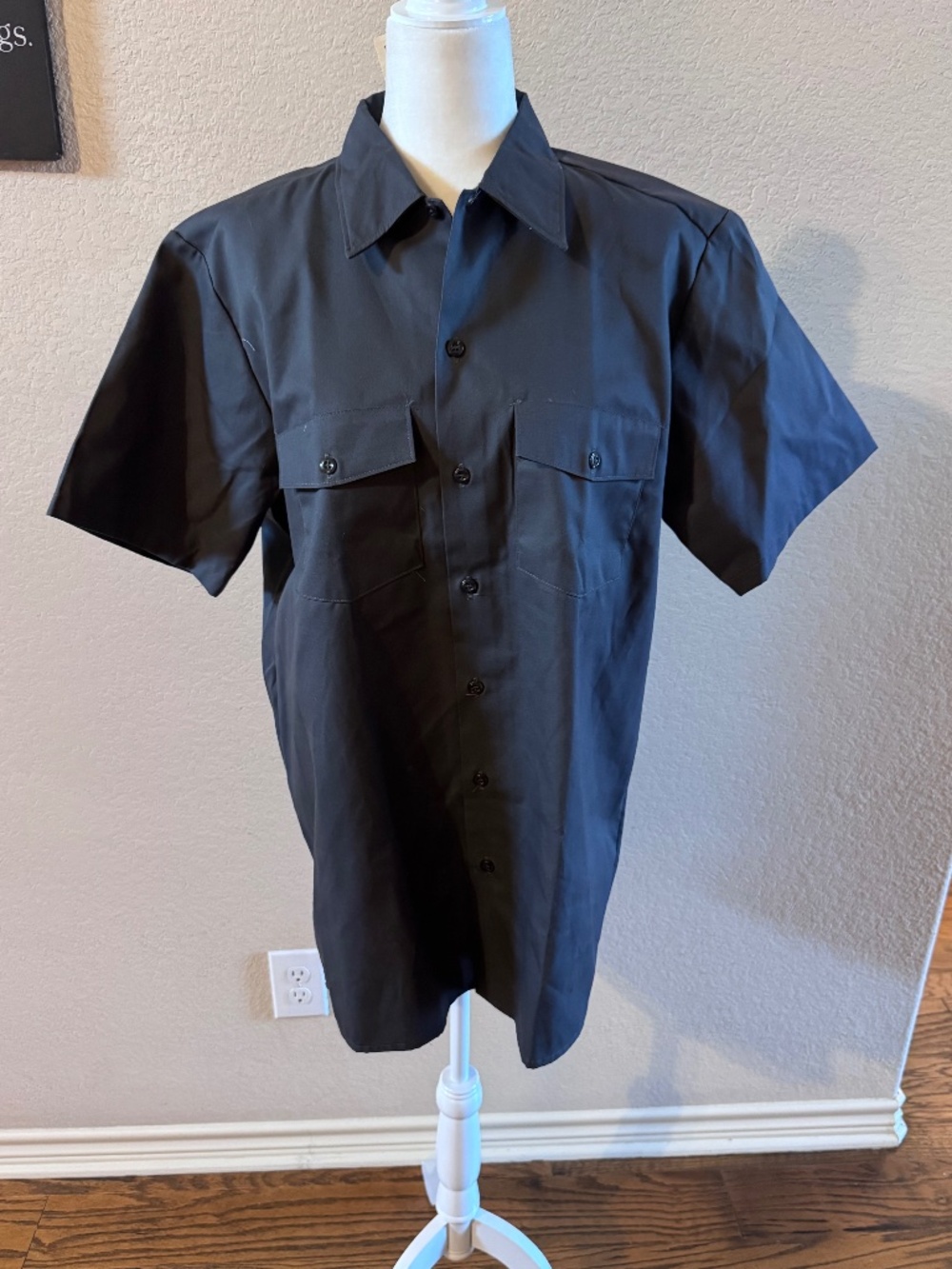 Dickies 1575 Men's Charcoal Gray Large Short Sleeve Work Uniform Button Shirt